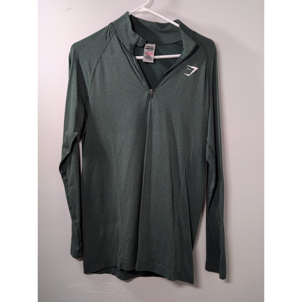 Women's Green Gymshark Quarter Zip Training Jacket Size Medium